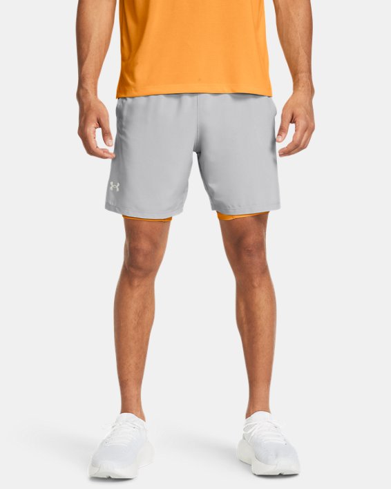 Men's UA Launch 2-in-1 7" Shorts in Gray image number 0